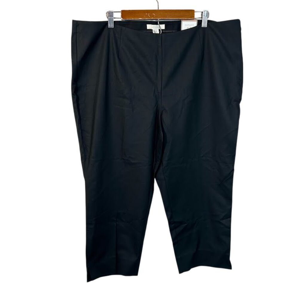 NWT Chicos Smooth Stretch Side Zip Crop Basic Pants 4 US 2X 20-22 Black NEW